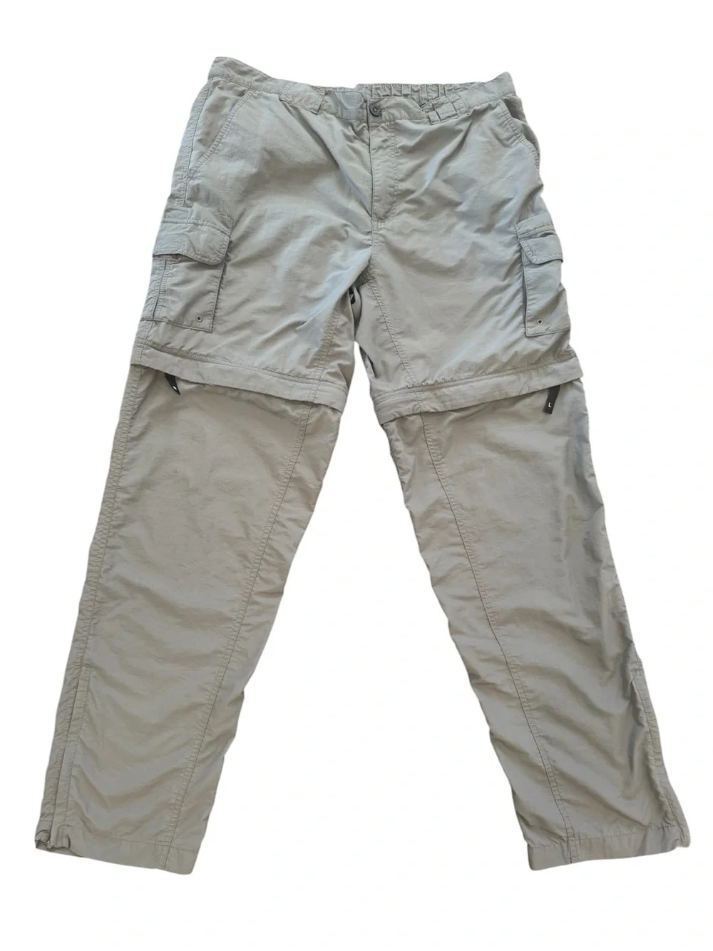 MAGELLAN L Mens Fish Gear Convertible Pants Shorts Water Repellent Pockets Gray
